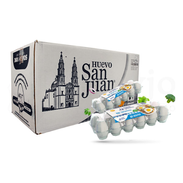 Caja de Huevo San Juan con 30 Charolas de 12 piezas/charola